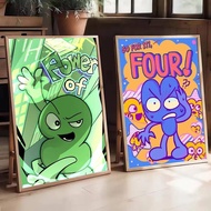 Hot Cartoon BFDI Battle for DDream Island Poster SelfAdhesive Waterproof Art Paper Sticker for Coffe