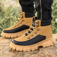 Ready Stock Safety Shoes High-Top Work Shoes Steel Toe-Toe Safety Boots Breathable Anti-Slip Wear-Re