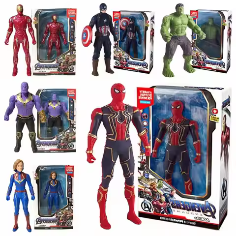 17cm Marvel Spiderman Model Anime Action Figures Spider-Man captainironman Luminous Children's Toys 