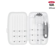 OXO แปรงล้างขวดนม แบบพกพา สีเทา l OXO Tot on-the-go drying rack & bottle brush Gray ใช้ล้างทำความสะอ