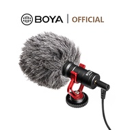 BOYA BY-MM1 On-Camera Condenser Shotgun Microphone Cardioid Compact Mini Mic for Smartphones DSLR Camcorder Audio Recorders PC