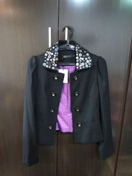 VILLE菲磊全新設計師專櫃黑色外搭黑色西裝外套