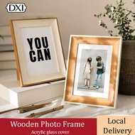 DX | Photo Wooden Frame 4R 6R 8R A4 Home Festival Decor with Stand Potrait & Vertical Display 相框