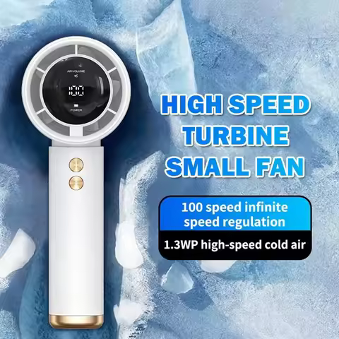 High Speed Portable Turbo Fan Cooler Fan 100-Speed Adjustment High-Speed Fan Handheld Fan Mini Fan 1