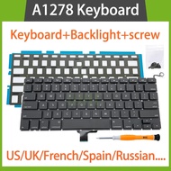 New A1278 Keyboard For MacBook Pro A1278 13"  Spain French Italy Germany Russian US UK  keyboards 20