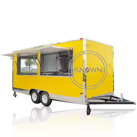 2023 big wheels sliding windows mobile food trailer popular rectangular food cart