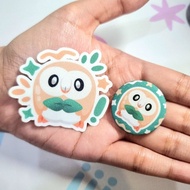 Pokemon Rowlet Glitter-Laminated Sticker Pin