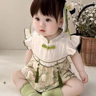 Baby Girl Super Cute Full Month Hundred Days Romper Summer Thin Jumpsuit GU49