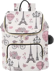 Paris Eiffel Tower Woman Medium Backpack Purse, Medium Lightweight Backpack Women 15L