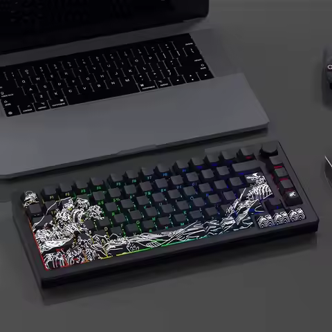 Ukiyo-e original side-engraved transparent keycap PBT creative personality sublimation customization