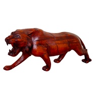 Brown Tiger Animal Wooden Statue Size 40x20cm | Home decoration | House display | Indoor Decoration 