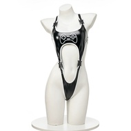[NXLAJFEIJ-PLAFJEIBKL]Anime Cartoon  Controller PU Leather Bodysuit Cosplay Women Cyberpunk  lingeri