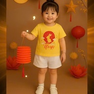 Stylish Mid-Autumn Festival T-shirt for girls Bong kids, T-shirt for girls PRINTED with 5D ped, soft