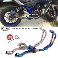 Motorcycle Exhaust Escape Full System Modified Stainless steel Front Pipe Roundabout Middle Link Pipe For Yamaha R3 R25