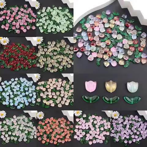 11/37/74sets Multi-color Tulip Shaped Beads, DIY Jewelry Decoration Accessories, Valentine's Day, Th