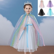 Girls Princess Cosplay Cloak Costumes - Snow Queen Elsa Anna Rapunzel Aurora Sequins Tulle Mantle