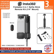 Insta360 Foldable 2-in-1 Selfie Stick Remote Kit (1/4" Mount) for Insta360 X5 / Insta360 X4 / Insta3