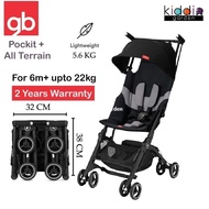 GB Pockit Plus All Terrain Cabin Size Stroller Upto 22kg World Lightweight Stroller with Reclining Seat Velvet Black
