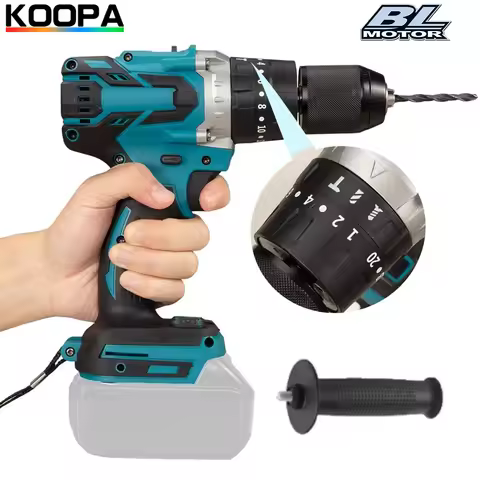 13MM Brushless Electric Impact Drill 18V Cordless Screwdriver Hammer Power Tools Compatible with Mak