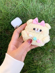 手工原創可愛小熊耳機套鉤織耳機套蘋果無線耳機AirPods Pro