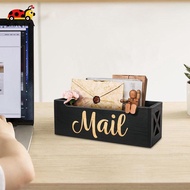 [lahomia] Wall Or Tabletop Wooden Mail Organizer, Mail Storage Organizer, Letter Holder Box