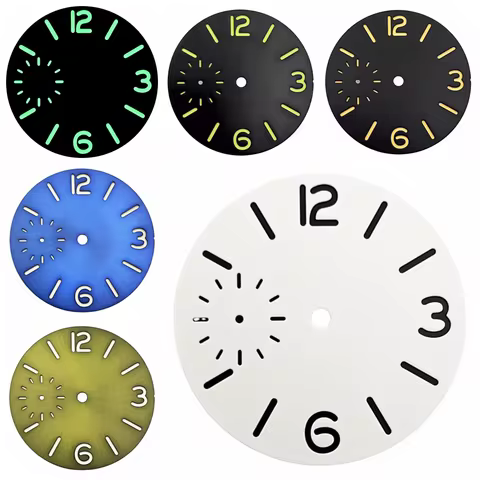 ETA6497 Sterile 37mm Watch Dial Green Luminous Fit ETA6497 Seagull ST3600 Movement Watch Accessories