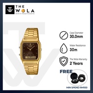 (2 Years Warranty) Casio Vintage Women Analog-Digital Watch AQ-230GA-5AMQY Gold Stainless Steel Stra