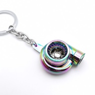 GMMA Rainbow Car Keychain, Turbine Shaped Ring Keychain Blower Turbo