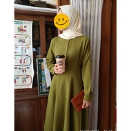 Preloved Umbrella Dress LD 98cm Moss Green Color Busui