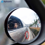 DIGIFOUNDER 2Pcs 2inch Round Car Blind Spot RearView Mirrors Rearview Wide Angle Round Convex Mirror