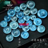 Natural Support Inspection Aquamarine Pendant Men Women Safe Buckle Couple Tag One Object Picture 12