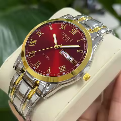 ORUSS Top Brand Luxury Fashion Stainless Steel Watches Men's Waterproof Luminous Sunday Sports Busin