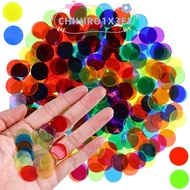 CHIHIRO1X3EE 100Pcs Round Counting Chips, Lightweight Plastic Montessori Bingo Chips,  Transparent C