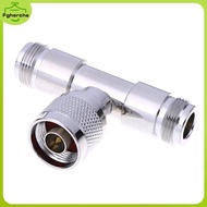 N-type male to dual 2 n-type female t shaped rf antenna adapter connector
