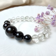 手鍊 珠串設計 綠幽靈+黑曜石/黑白簡約風/