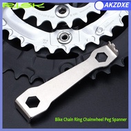 AKZDXE High Quality Crankset Arm Accessories Removing Install Tool MTB Road Bicycle Bolt Fixed Wrench Chainwheel Peg Spanner Bike Chainring Nut 9and10mm Chain Ring