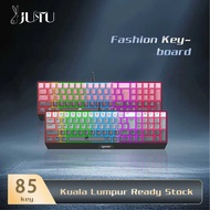 JUTU K85 USB Wired Mechanical Feel Keyboard Gradient Color Keycaps RGB Colorful Backlit Multiple Lig