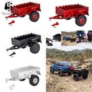 [Serenable] RC Crawler Trailer Metal Hitch Mount Trailer Easy to Install Replacement Tires Aluminum 