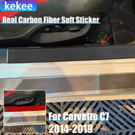 Real Carbon Fiber Car Accessories Door Sills Thresholds Decorative Cover Soft Sticker For Corvette C