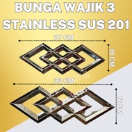 3 Stainless Steel Diamond Flower 10x27cm & 12x27cm Ornament Accessories