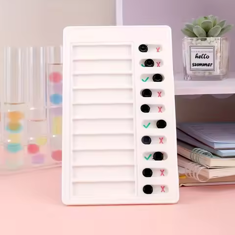 Daily Routine Checklist Board, Sliding To-Do List Planner for Kids, Students, Chores, Homework & Per