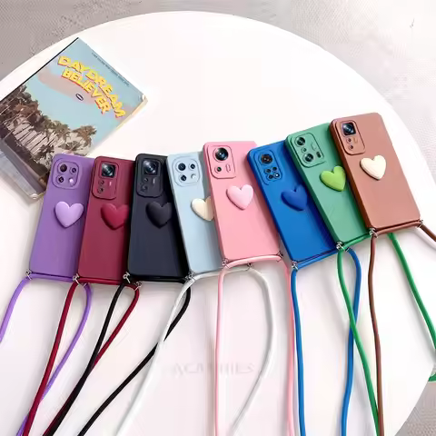 Mi11lite Love Heart Crossbody Lanyard Case On For Xiaomi Mi 11 Lite 5g Ne 12 12lite 13 11t 12t Pro 1