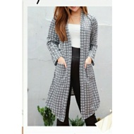 BLEZER PANJANG WANITA/GARDIGAN KOTAK-KOTAK/OUTER LENGAN PANJANG