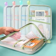 A4Double-layer nylon mesh subject classification bag, exam paper and book storage bag, document bag,