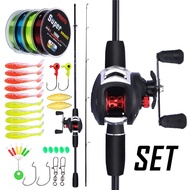 Fishing Rod Set Full Corbon Casting Rod Baitcasting Casting Rod Joran Pancing Set Fishing Reels 2 Se