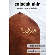 Tarvel prayer mat custom name engraved Arabic-calligraphy-latin medium size sejadah sejadah travel s