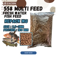 Dedak Ikan 558 1KG/Multi-Feed 558/Fish Pellet/Makanan ikan