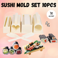 Sushi Mold Set 10pcs Full Set Sushi Maker Sushi Mould Sushi Tools Sushi Roller DIY Sushi Maker