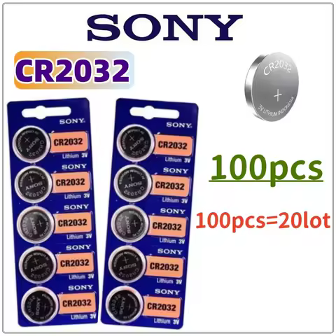 100Pcs Original For Sony CR2032 CR 2032 Battery cr 2032 for Watch Toys lithium batteria