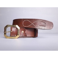Genuine Leather Belt Vegtan Type Men's Leather Belt Men's Genuine Leather Belt Leather Buckle